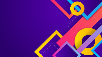 Modern colorful abstract background with geometric shapes, lines and waves