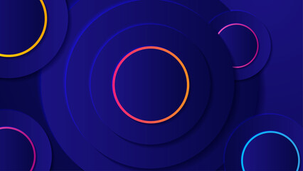 Modern colorful abstract background with geometric shapes, circles, lines and waves