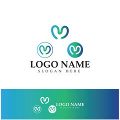 M Letter Logo Template design icon vector