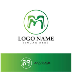 M Letter Logo Template design icon vector