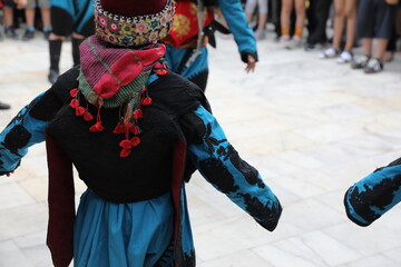 Turkey, Mugla, Mentese local cultural festival folklore (efe zeybek) men's and women's clothes