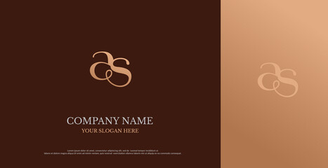 Initial AS Logo Design Vector 
