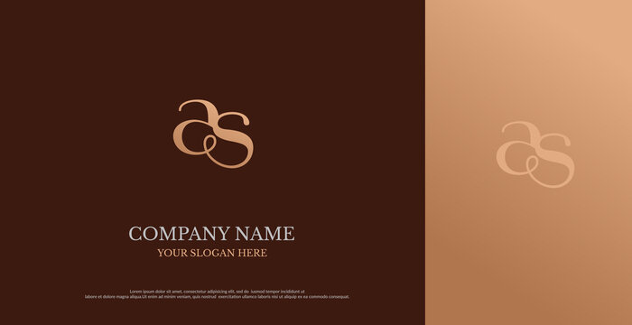 Initial AS Logo Design Vector 