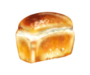 Watercolor illustration – Baking: Bread