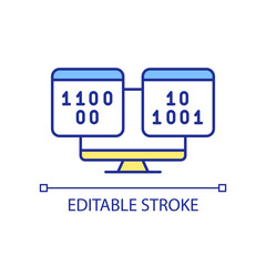 Programming RGB color icon. Machine code and language. Data processing. Computer engineering. Isolated vector illustration. Simple filled line drawing. Editable stroke. Arial font used