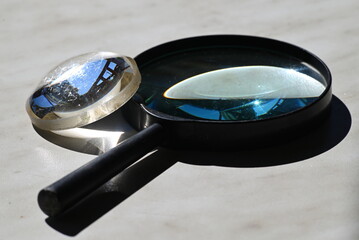 magnifying glass on the table