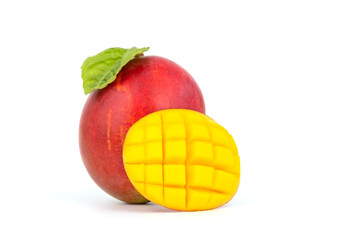 Beautiful and ripe mango fruit, healthy and tasty exotic fruit isolated