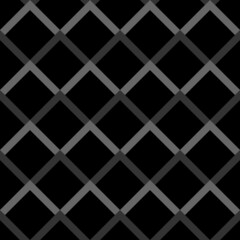 Repeated grey angle brackets and black diamonds background. Seamless pattern design. Chevrons abstract. Checkered ornament. Image with rhombuses. Modern flooring motif. Zigzag lines wallpaper. Vector