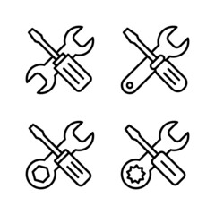 Repair tools icon vector. tool sign and symbol. vectorting icon. Wrench and screwdriver. Service
