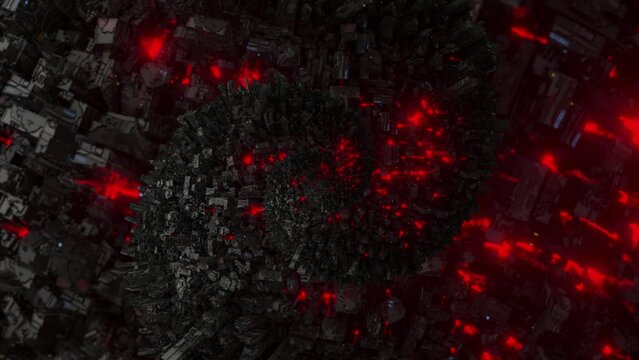 City World Hell spiral 3d seamless loop
