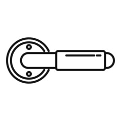 Circle door handle icon outline vector. Interior lock