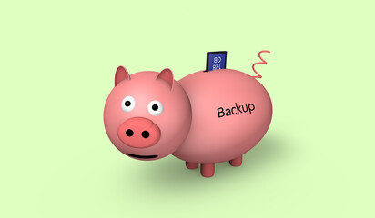 3d rendering of a cute little pig piggy bank