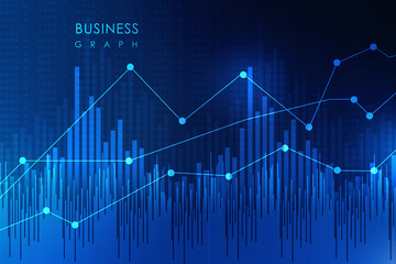 2d rendering Stock market online business concept. business Graph 