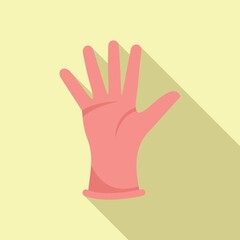 Rubber glove icon flat vector. Medical latex