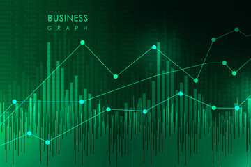 2d rendering Stock market online business concept. business Graph 