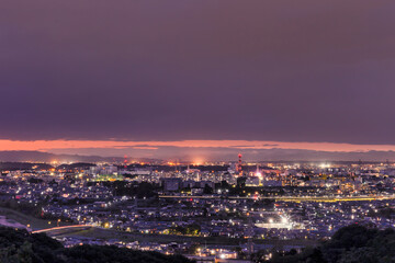 Fototapeta na wymiar 日野市の夜景