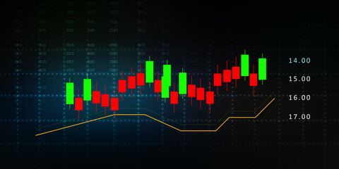 2d rendering Stock market online business concept. business Graph 
