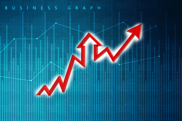 Naklejka premium 3d rendering business graph and documents. Stock market chart. Business graph background, Financial Background