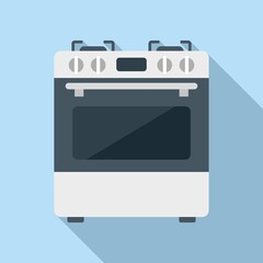Kitchen stove icon flat vector. Gas cooker