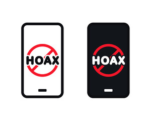 Fototapeta premium Stop hoax sign on mobile phone screen. Vector illustration