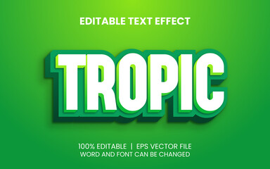 editable text effect with realistic green tropic style