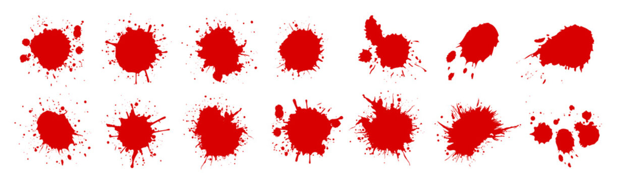 Set of bloody splatters. Vector illustration