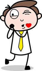 cartoon illustration of a person with a smile