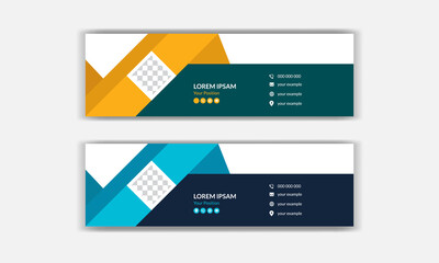 modern creative email signature design. Corporate mail business email signature banner.	