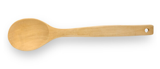 Wooden spoon or spatula isolated on a white background.
