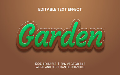 green and brown garden editable text effect template