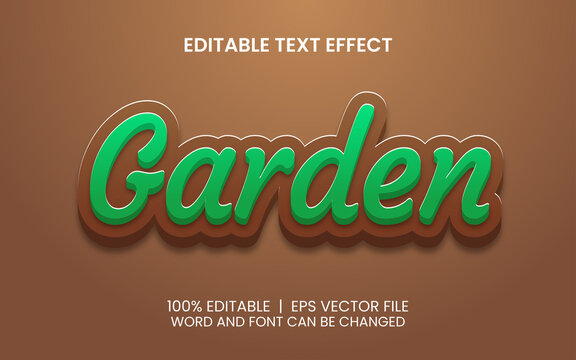 Green And Brown Garden Editable Text Effect Template