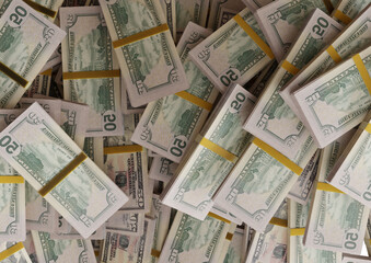 Large pile of two united states dollar bill large resolution for business, finance, news background