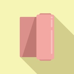 Rolled mat icon flat vector. Carpet gym