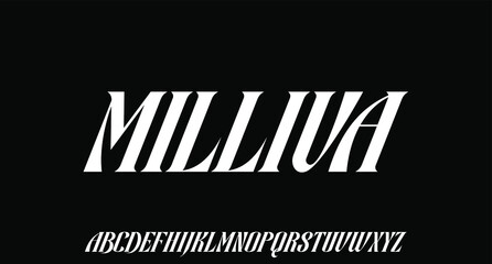 milliva, luxury modern font alphabetical vector set	
