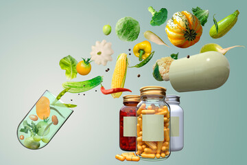 Two-component hard starch capsule and various  vegetables