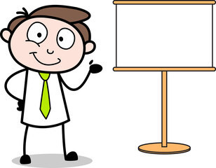 man with blank board