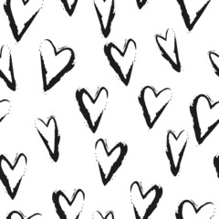 Seamless heart pattern. Hand drawn doodles. Graphic design for printing, packaging, textiles, clothing and wallpaper.
