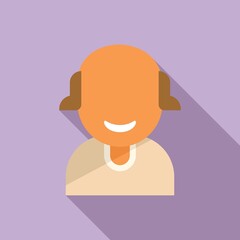 Smiling student icon flat vector. Happy person