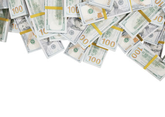 Obraz na płótnie Canvas Large pile of one hundred united states dollar bill large resolution for business, finance, news background