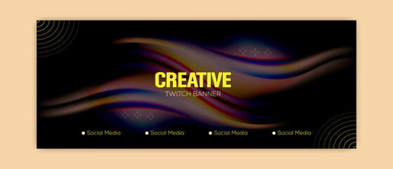 Creative and colorful twitch design banner design template