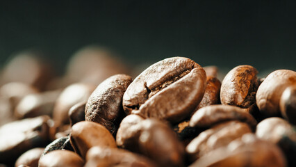 Roasted Coffee Beans close up