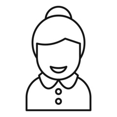 Smiling young person icon outline vector. Happy character
