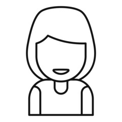 Smiling student icon outline vector. Happy person