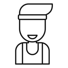 Smiling teamwork icon outline vector. Friend smile