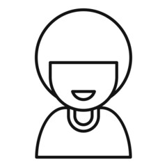 Youth smiling icon outline vector. Happy person