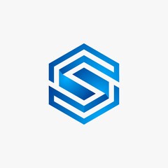 Hexagonal Letter S Logo