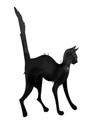 Vector cat silhouette, logo, print, decorative sticker