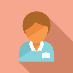 Woman expert icon flat vector. Quality expert