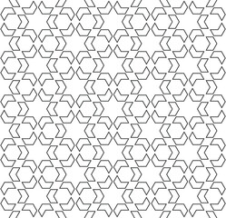 Seamless arabic geometric ornament in black color.