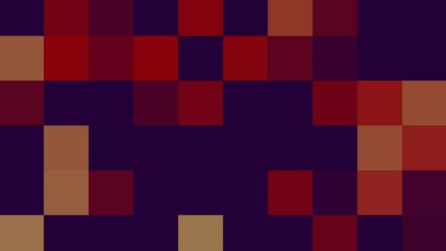 Dark flat block square abstract animation background. 2D render computer graphic